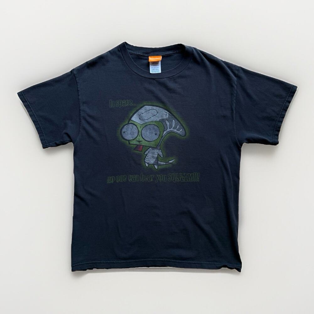Vintage Invader Zim Shirt Medium Black Y2K Nickelodeon Cartoon Promo Funny